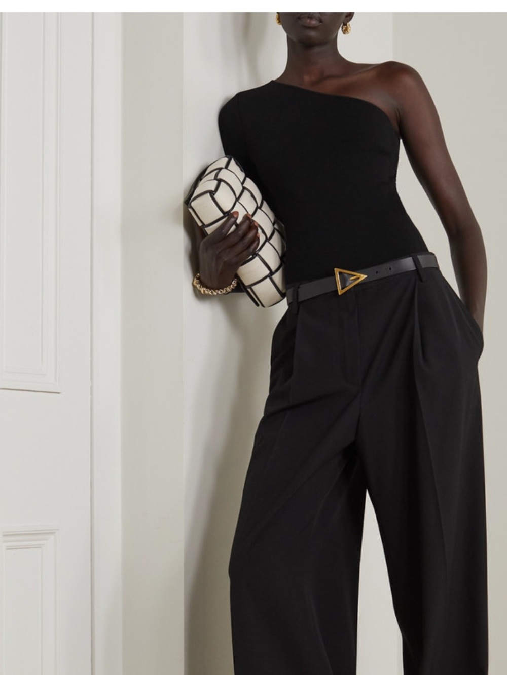 Victoria Beckham Black Asymmetric One-Shoulder Top